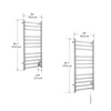 Prima Dual XL 12-Bar Hardwired and Plug-in Electric Towel Warmer in Polished Stainless Steel