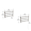 Gala Dual 4-Bar Hardwired and Plug-in Towel Warmer in Brushed Stainless Steel