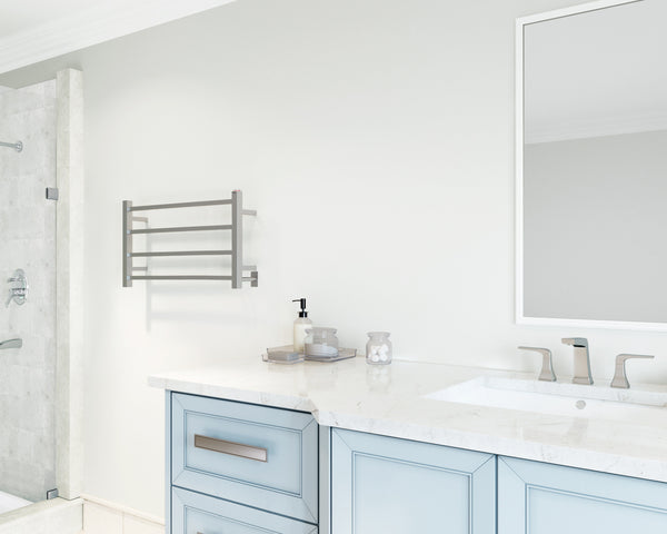 Gala Dual 4-Bar Hardwired and Plug-in Towel Warmer in Brushed Stainless Steel