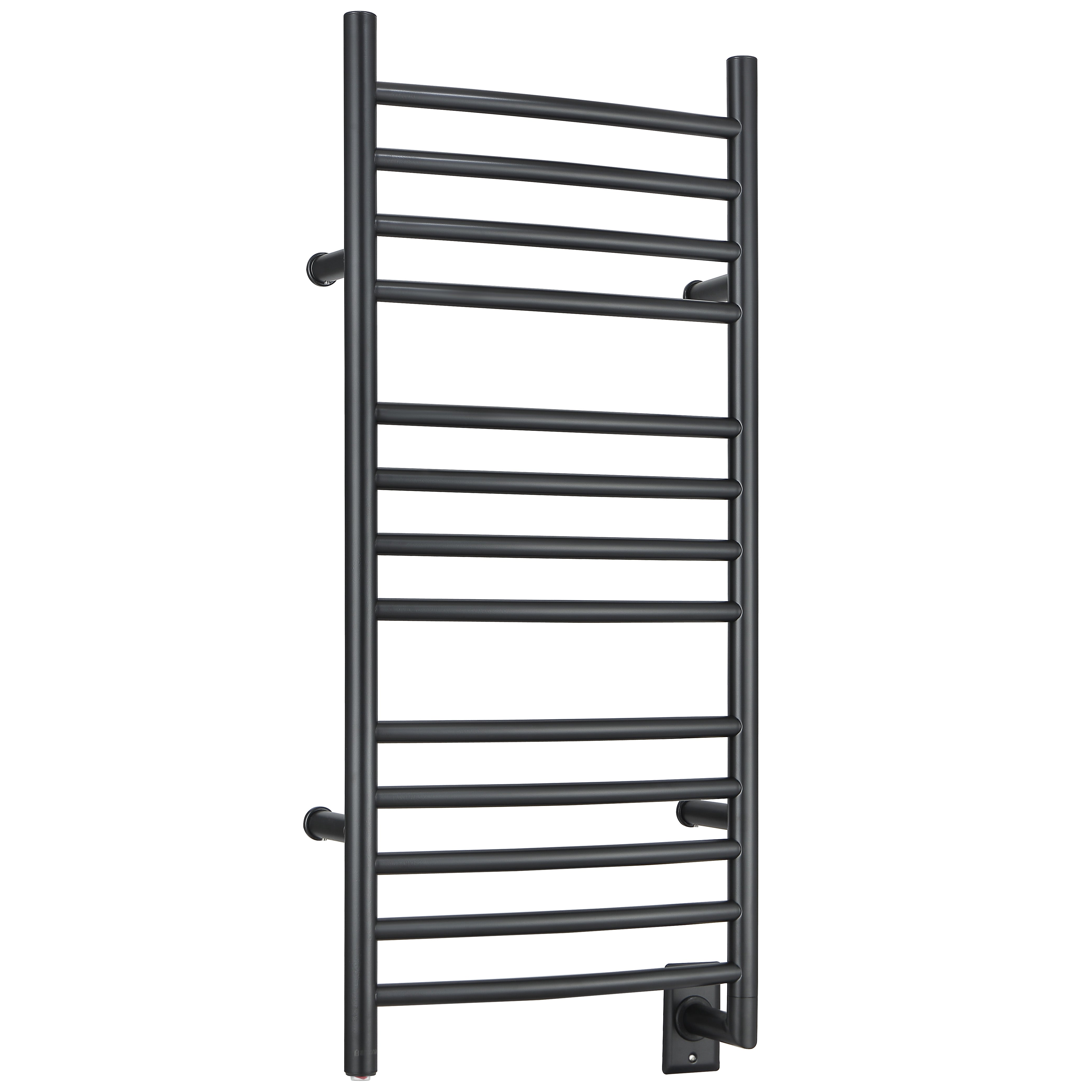 Svelte Chauffe-serviette électrique et support de séchage arrondis de 40 po, noir mat