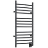 Svelte Chauffe-serviette électrique et support de séchage arrondis de 40 po, noir mat
