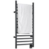 Svelte Chauffe-serviette électrique et support de séchage arrondis de 40 po, noir mat