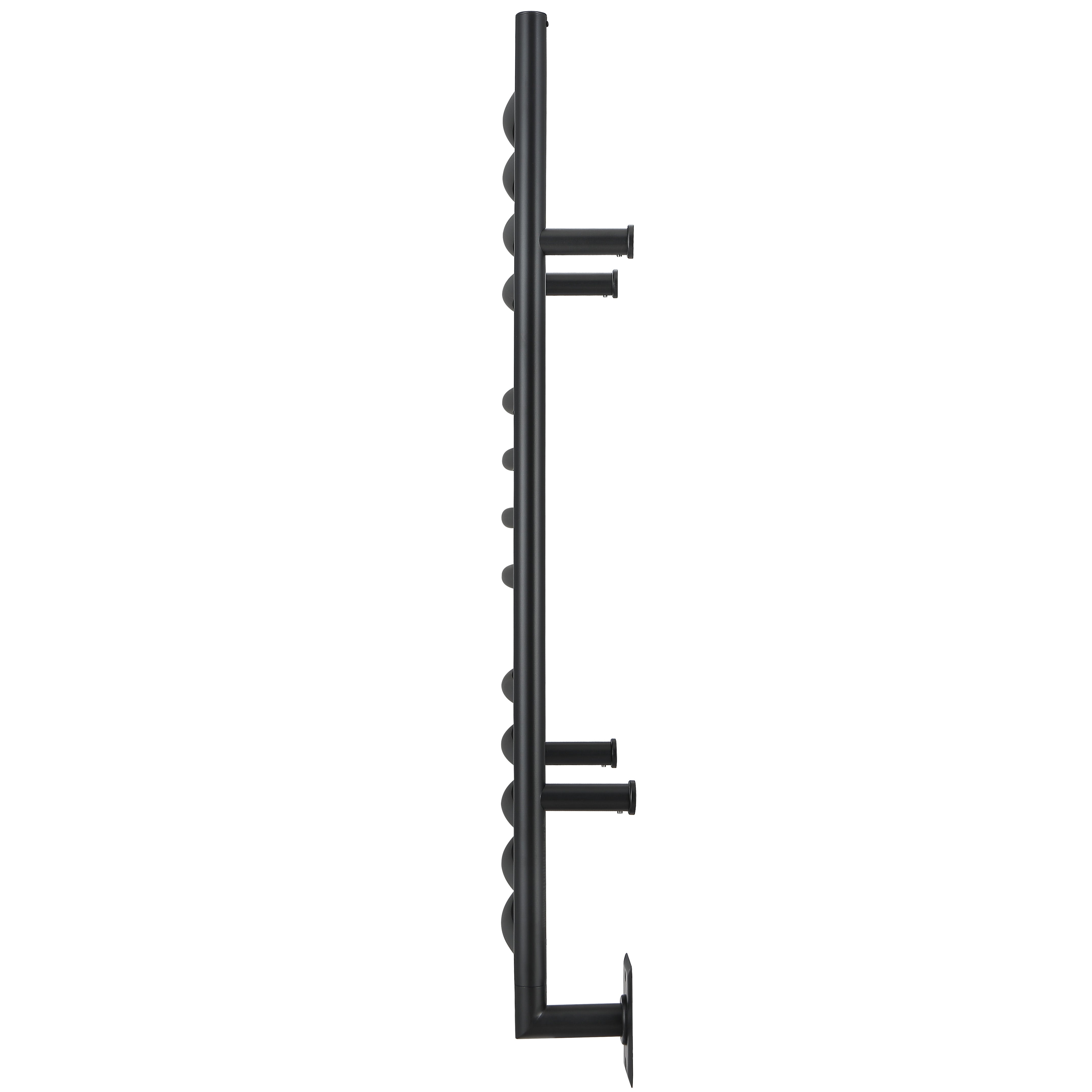 Svelte Chauffe-serviette électrique et support de séchage arrondis de 40 po, noir mat
