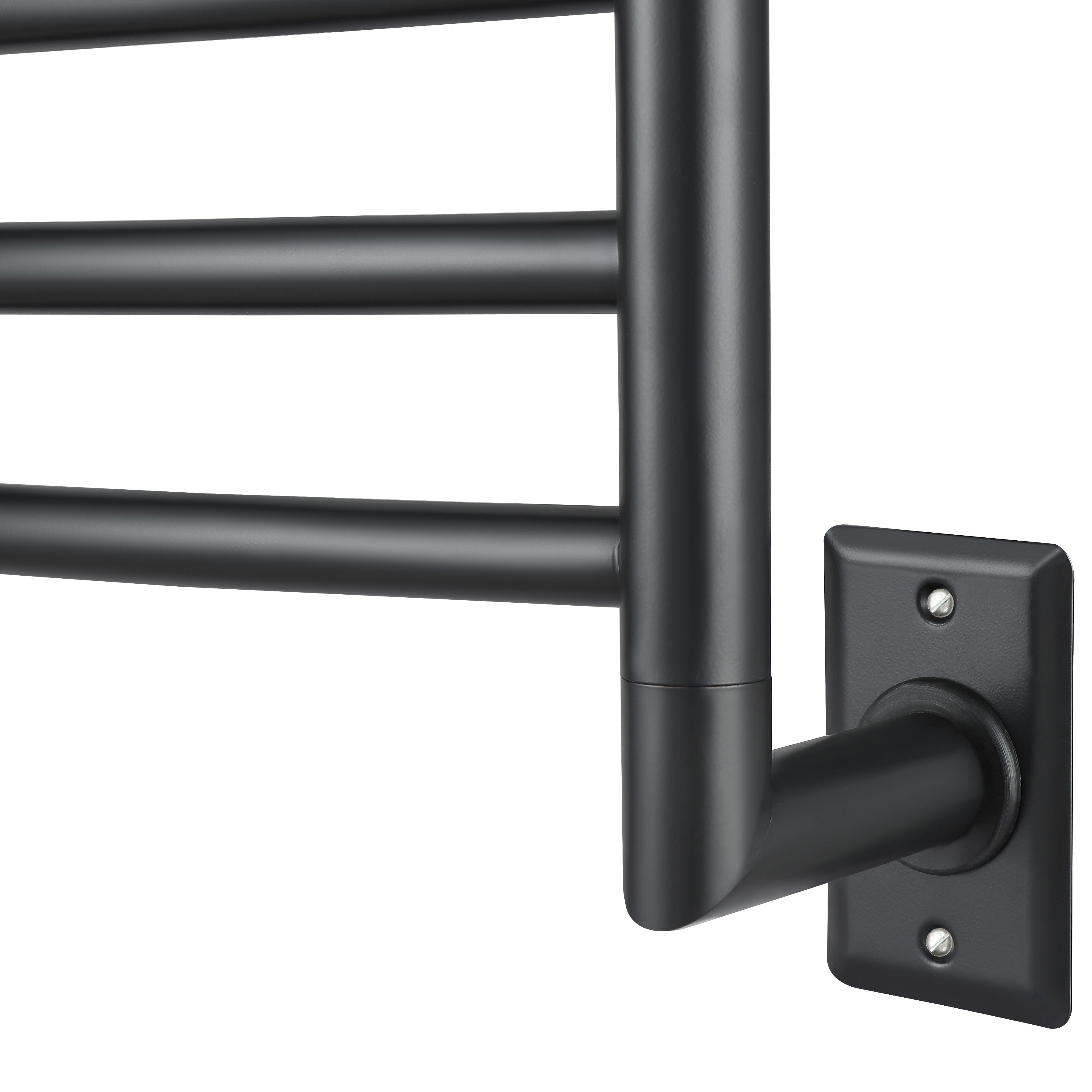 Svelte Chauffe-serviette électrique et support de séchage arrondis de 40 po, noir mat