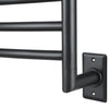 Svelte Chauffe-serviette électrique et support de séchage arrondis de 40 po, noir mat