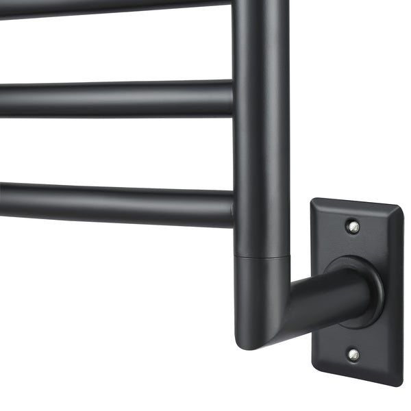 Svelte Chauffe-serviette électrique et support de séchage arrondis de 40 po, noir mat