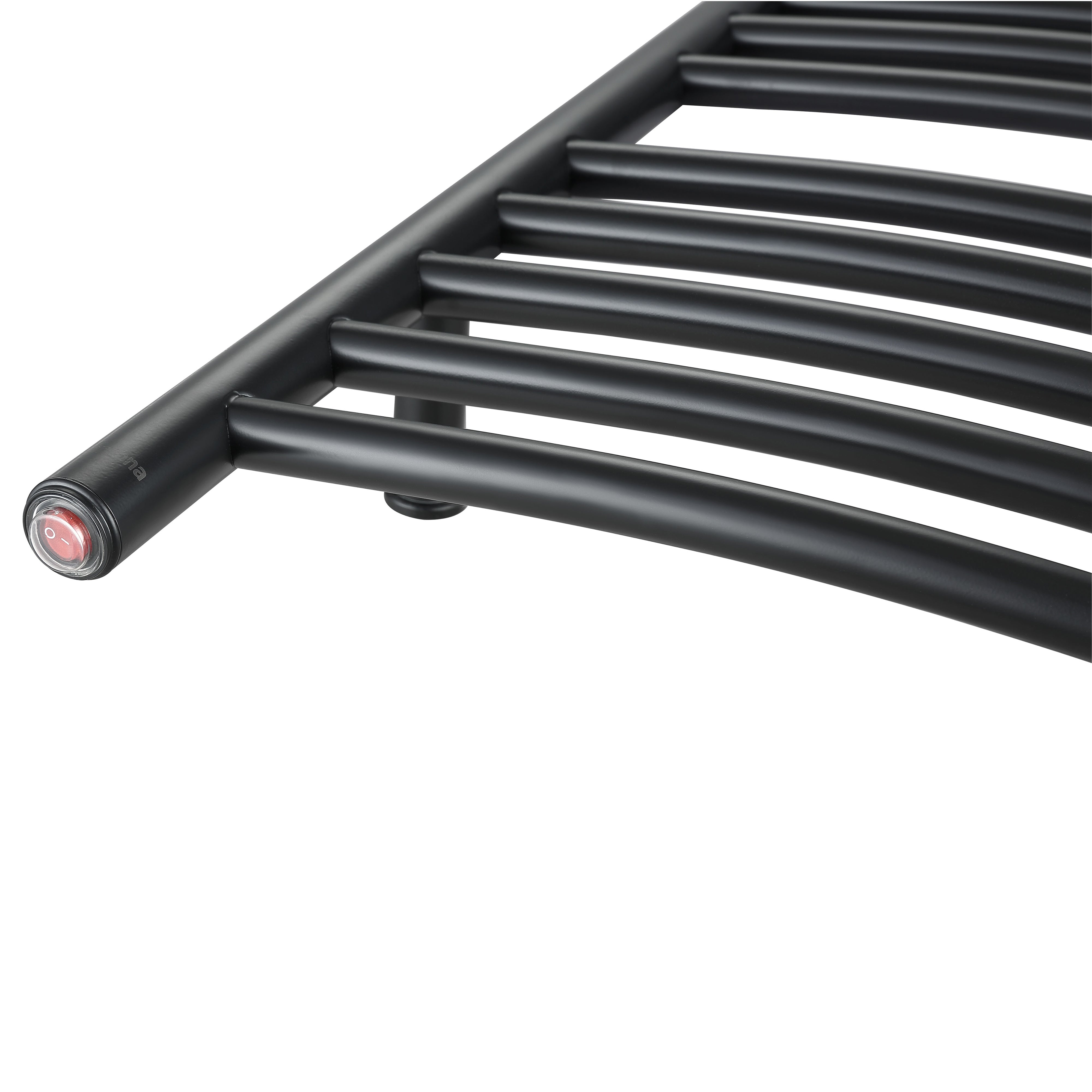 Svelte Chauffe-serviette électrique et support de séchage arrondis de 40 po, noir mat
