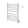 Chauffe-serviettes à 10 barres câblé Comfort Dual en acier inoxydable brossé avec minuterie