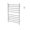 Chauffe-serviettes à 10 barres câblé Comfort Dual en acier inoxydable brossé avec minuterie