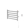 Prima Dual 5-Bar Hardwired and Plug-in Electric Towel Warmer in Brushed Stainless Steel with Timer