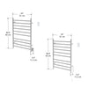 Novara Dual 10-Bar Wall Mount Towel Warmer in Brushed Stainless Steel with Wall Countdown Timer
