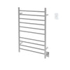 Novara Dual 10-Bar Wall Mount Towel Warmer in Brushed Stainless Steel with Wall Countdown Timer