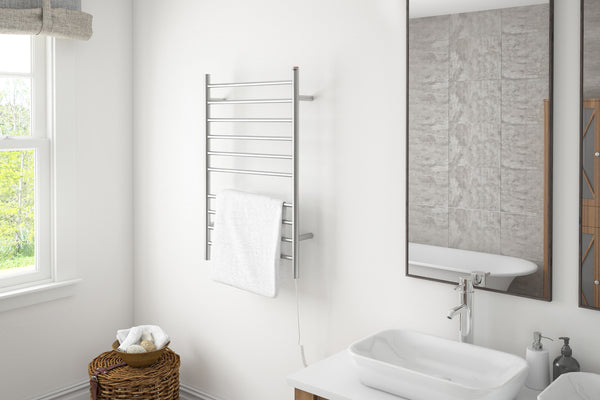 Novara Dual 10-Bar Wall Mount Towel Warmer in Brushed Nickel