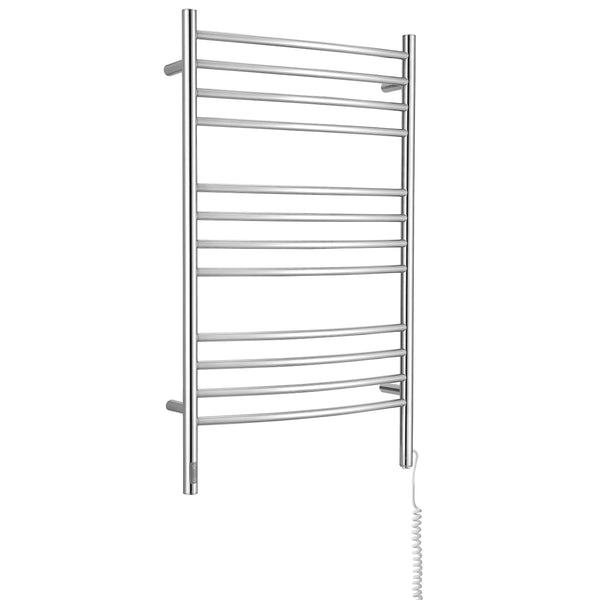 Chauffe-serviettes Lustra OBT 12 barres avec minuterie intégrée en acier inoxydable poli