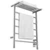 Miazzo 5-Bar Electric Wall Mount Plug-In and Hardwire Towel Warmer with Shelf in Polished Stainless Steel