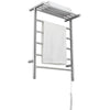 Miazzo 5-Bar Electric Wall Mount Plug-In and Hardwire Towel Warmer with Shelf in Polished Stainless Steel