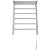 Miazzo 5-Bar Electric Wall Mount Plug-In and Hardwire Towel Warmer with Shelf in Polished Stainless Steel