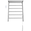 Ancona Miazzo 5-Bar Plug-In and Hardwire Towel Warmer with Shelf and Wall Countdown Timer in Polished Stainless Steel