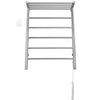 Miazzo 5-Bar Electric Wall Mount Plug-In and Hardwire Towel Warmer with Shelf in Polished Stainless Steel with Wall WiFi Timer