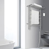 Miazzo 5-Bar Electric Wall Mount Plug-In and Hardwire Towel Warmer with Shelf in Polished Stainless Steel with Wall WiFi Timer