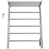 Miazzo 5-Bar Electric Wall Mount Plug-In and Hardwire Towel Warmer with Shelf in Polished Stainless Steel with Digital Wall Timer