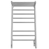Liazzo OBT 8-Bar Hardwired and Plug-in Electric Towel Warmer with Integrated On-Board timer in Brushed Stainless Steel