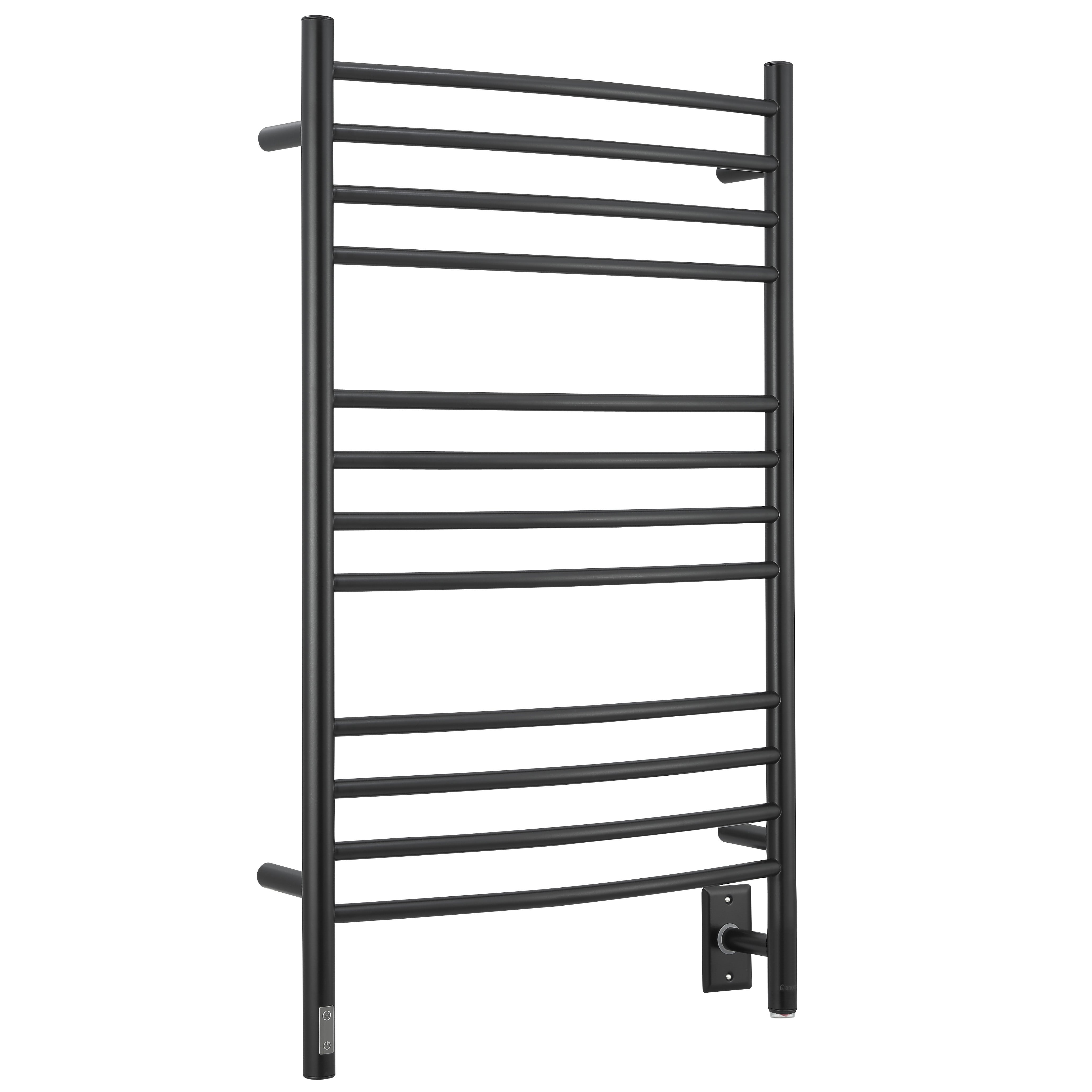 Lustra OBT 12 Bar Dual Wall Mount Towel Warmer with Integrated On-Board Timer in Matte Black