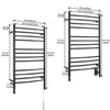 Lustra OBT 12 Bar Dual Wall Mount Towel Warmer with Integrated On-Board Timer in Matte Black