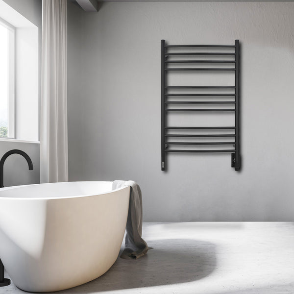 Lustra OBT 12 Bar Dual Wall Mount Towel Warmer with Integrated On-Board Timer in Matte Black