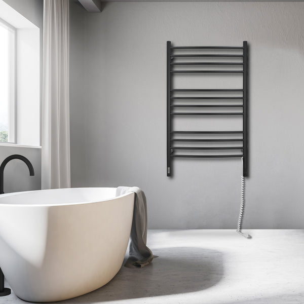 Lustra OBT 12 Bar Dual Wall Mount Towel Warmer with Integrated On-Board Timer in Matte Black