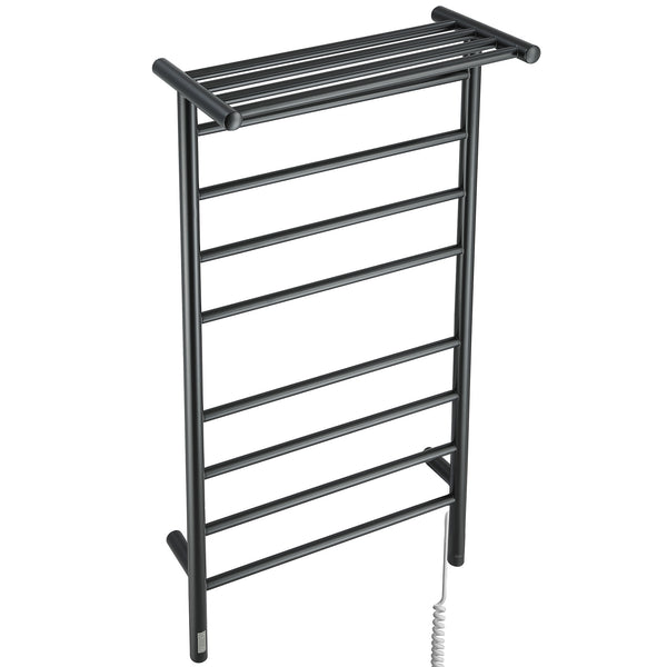 Ancona Piazzo OBT - 8 Bar Dual Wall Mount Towel Warmer with Integrated On-Board Timer in Matte Black