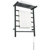 Miazzo 5-Bar Electric Wall Mount Plug-In and Hardwire Towel Warmer with Shelf in Matte Black