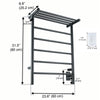 Ancona Miazzo 5-Bar Electric Wall Mount Plug-In and Hardwire Towel Warmer with Shelf and Countdown Timer in Matte Black