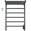 Ancona Miazzo 5-Bar Electric Wall Mount Plug-In and Hardwire Towel Warmer with Shelf and Wall Timer in Matte Black