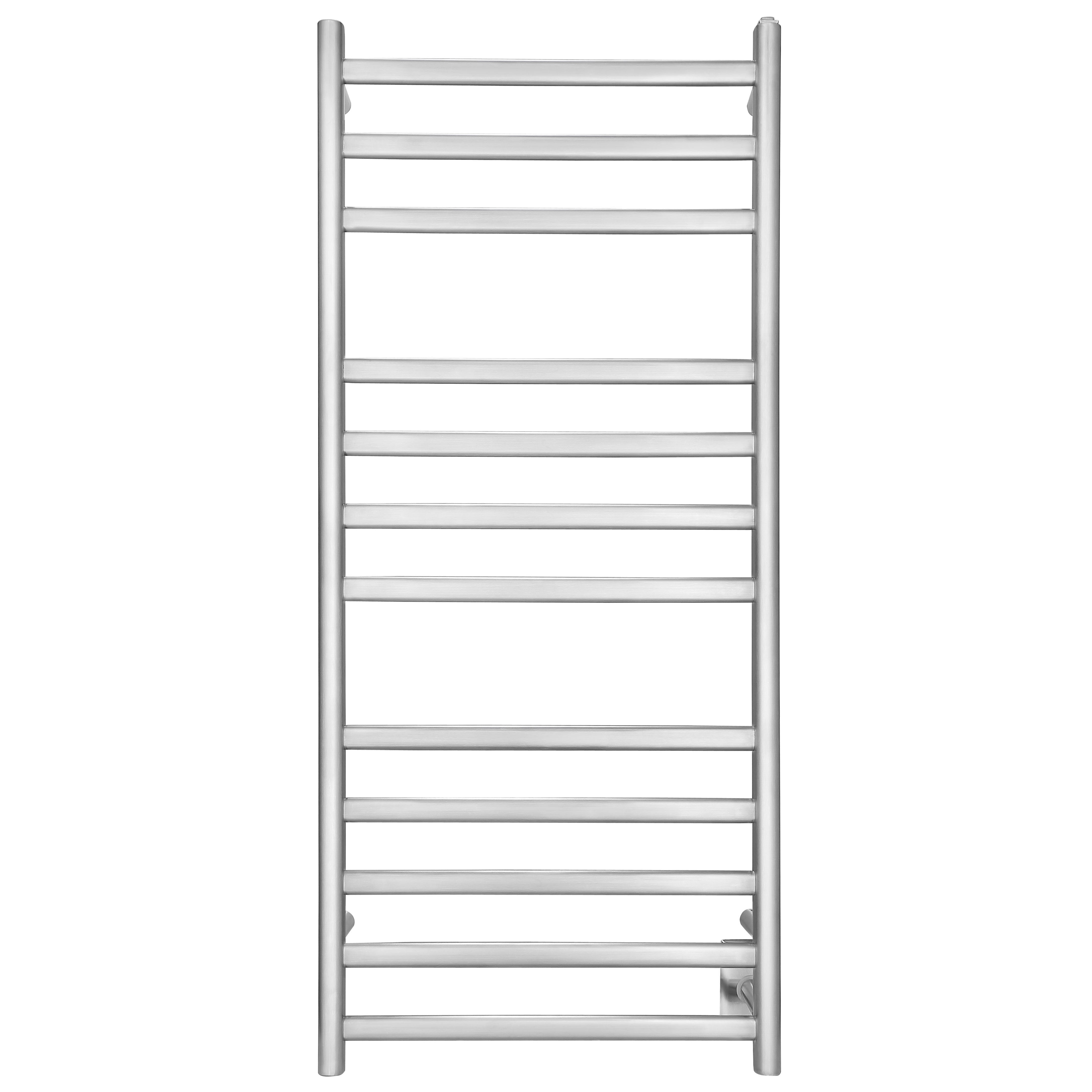 Prima Dual XL 12-Bar Hardwired and Plug-in Electric Towel Warmer in Brushed Stainless Steel