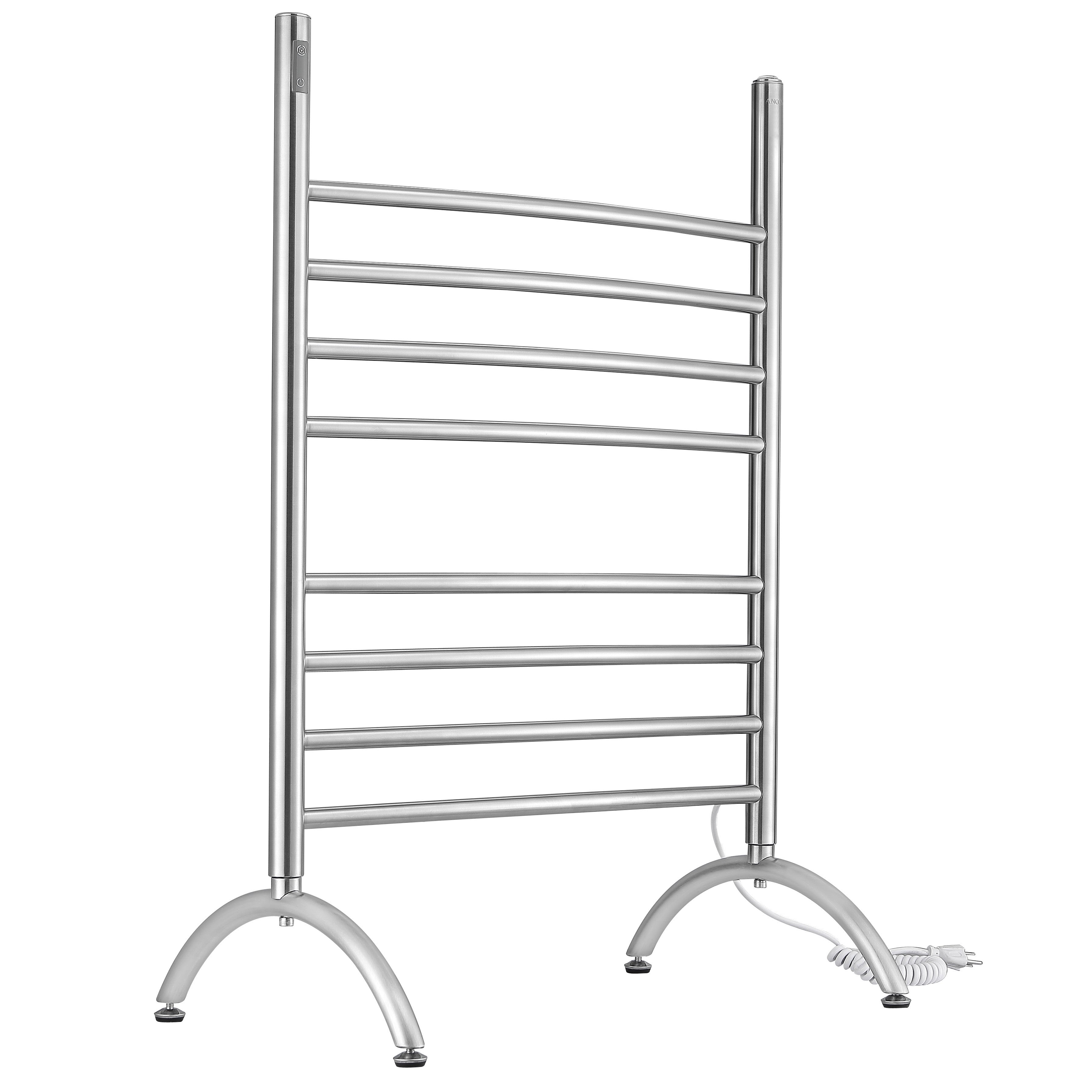 Chauffe-serviettes Imperia OBT 3 en 1, 8 barres avec minuterie intégrée en acier inoxydable brossé