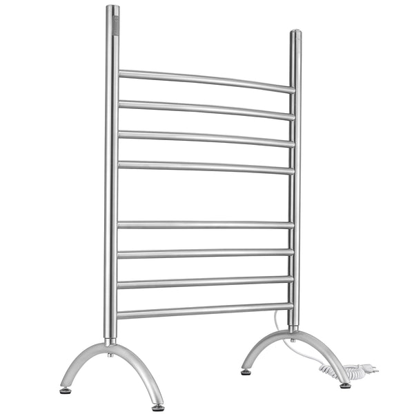 Chauffe-serviettes Imperia OBT 3 en 1, 8 barres avec minuterie intégrée en acier inoxydable brossé