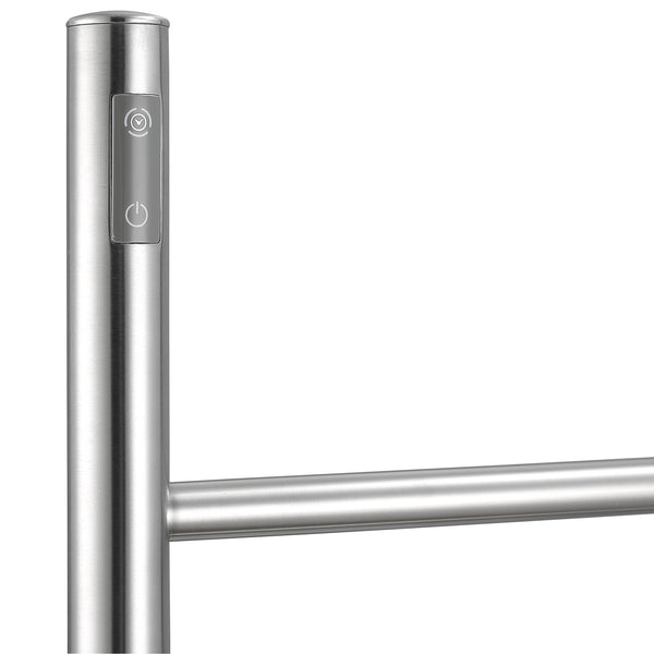 Chauffe-serviettes Imperia OBT 3 en 1, 8 barres avec minuterie intégrée en acier inoxydable brossé