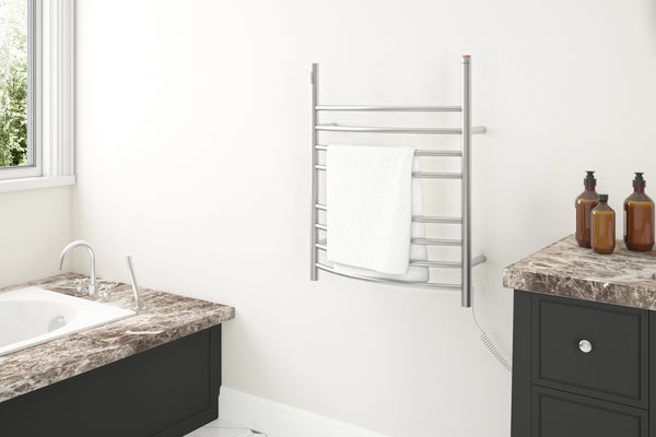 Chauffe-serviettes Imperia OBT 3 en 1, 8 barres avec minuterie intégrée en acier inoxydable brossé