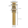 Ancona Bathroom Sink Pop-Up Drain with Overflow in Brushed Titanium Gold