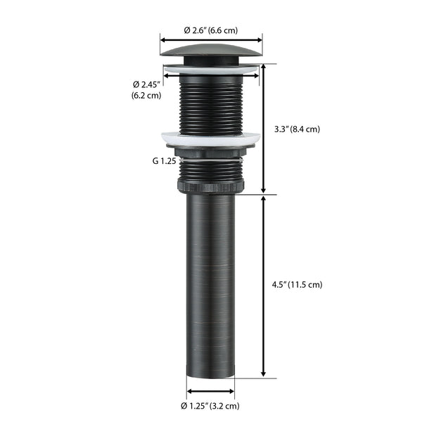 Ancona Bathroom Sink Pop-Up Drain in Black Oil Rubbed Bronze