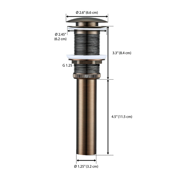 Ancona Bathroom Sink Pop-Up Drain in Oil Rubbed Bronze