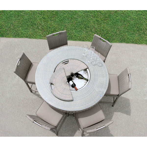 Bellariva Collection 7-Piece Aluminum Rattan Patio Dining Set