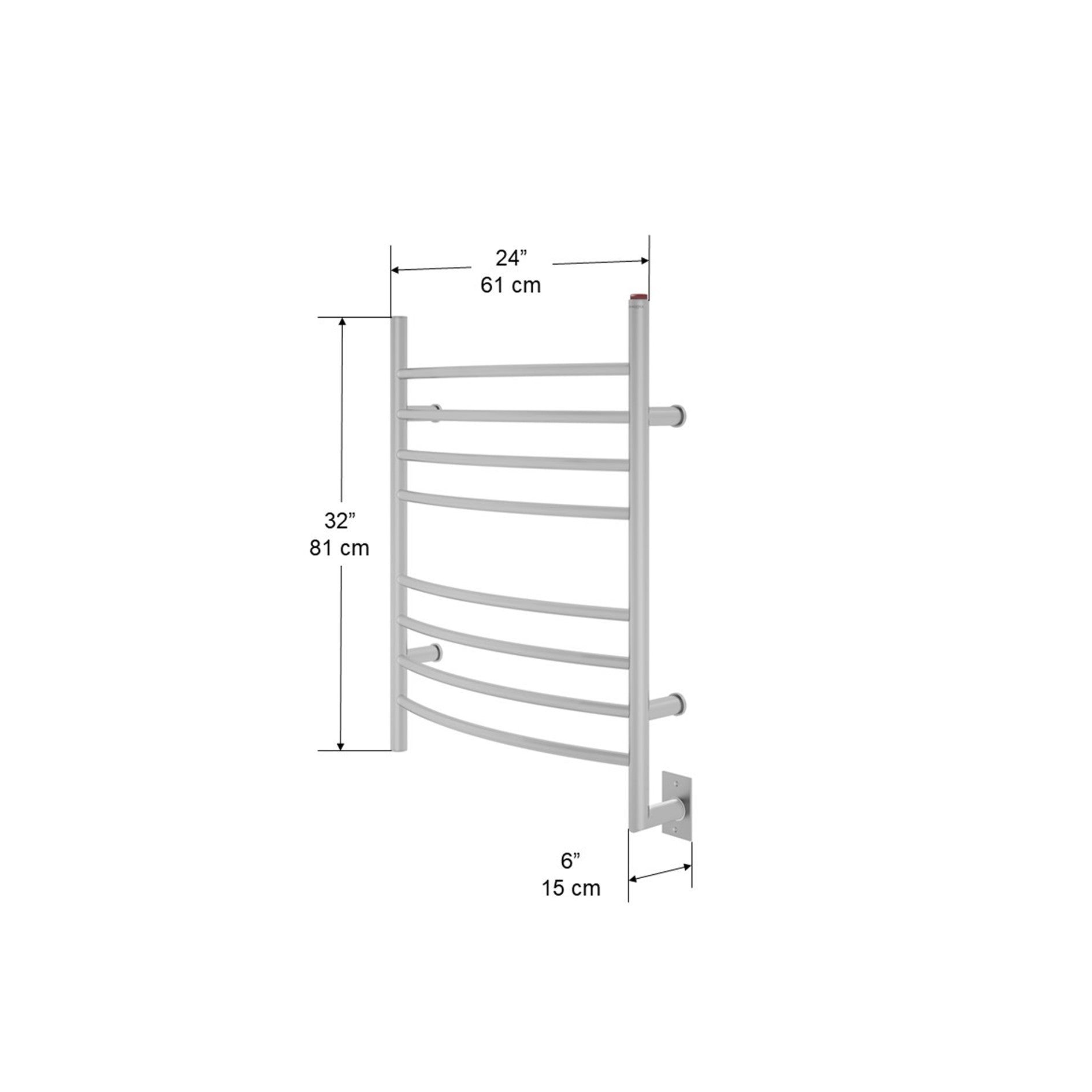 Chauffe-serviettes en acier inoxydable brossé Comfort 8 Ova
