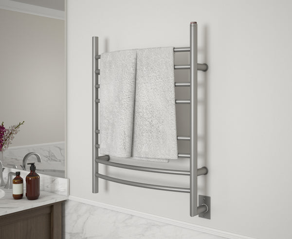 Chauffe-serviettes en acier inoxydable brossé avec minuterie murale Comfort 8 Ova
