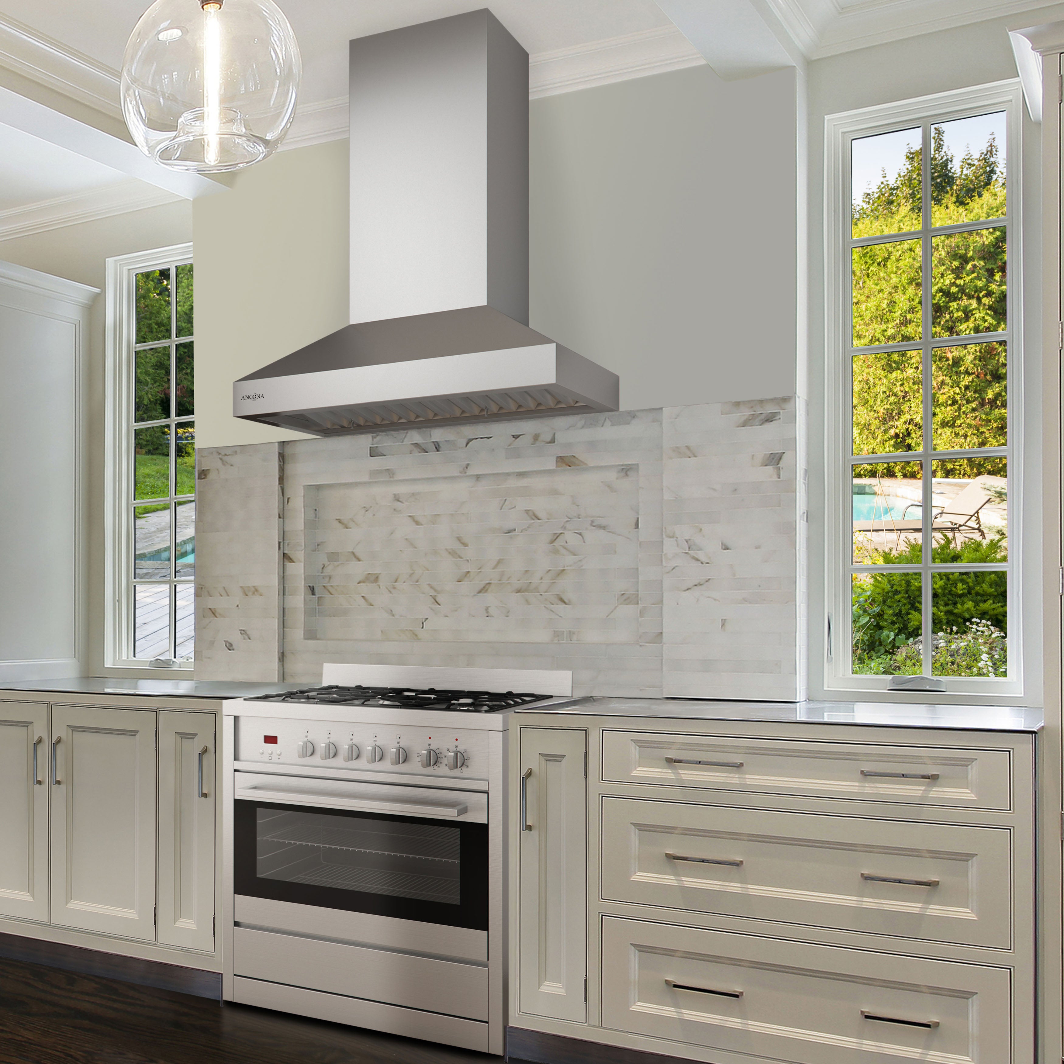 Pro Series Pyramid 36 in. Hidden controls Range Hood