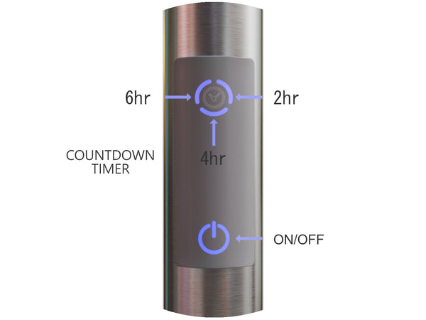 Chauffe-serviettes chauffant Argenta OBT à 10 barres câblé et enfichable avec minuterie en acier inoxydable brossé