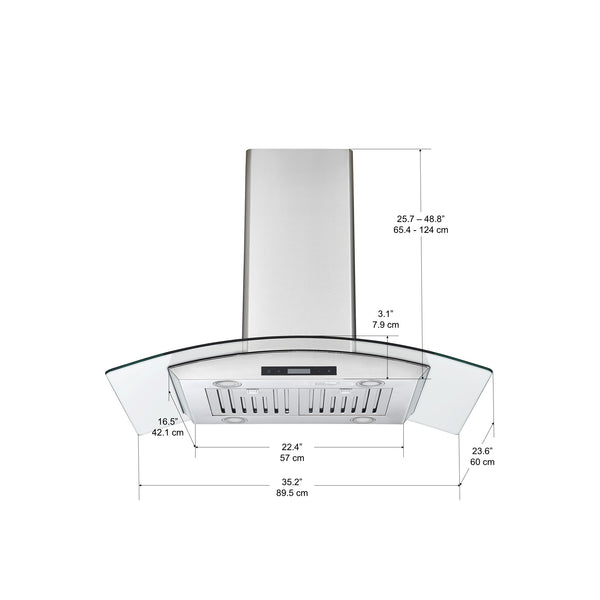 IGCB636 36 in. Island Glass Range Hood in Stainless Steel