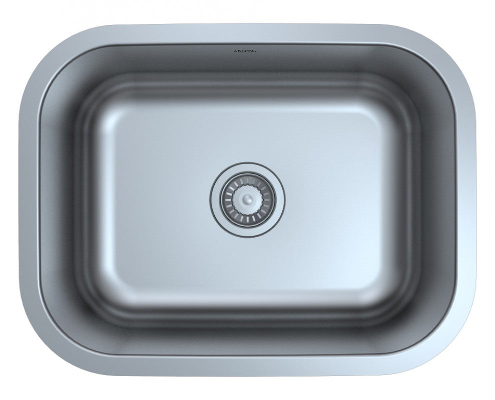 Capri Series Undermount Stainless Steel 23 in. Single Bowl Kitchen Sink in Satin Finish with Strainer