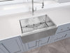 Prestige Series Undermount Farmhouse Apron Front Stainless Steel 30 in. Single Bowl Handmade Sink with Grid and Strainer